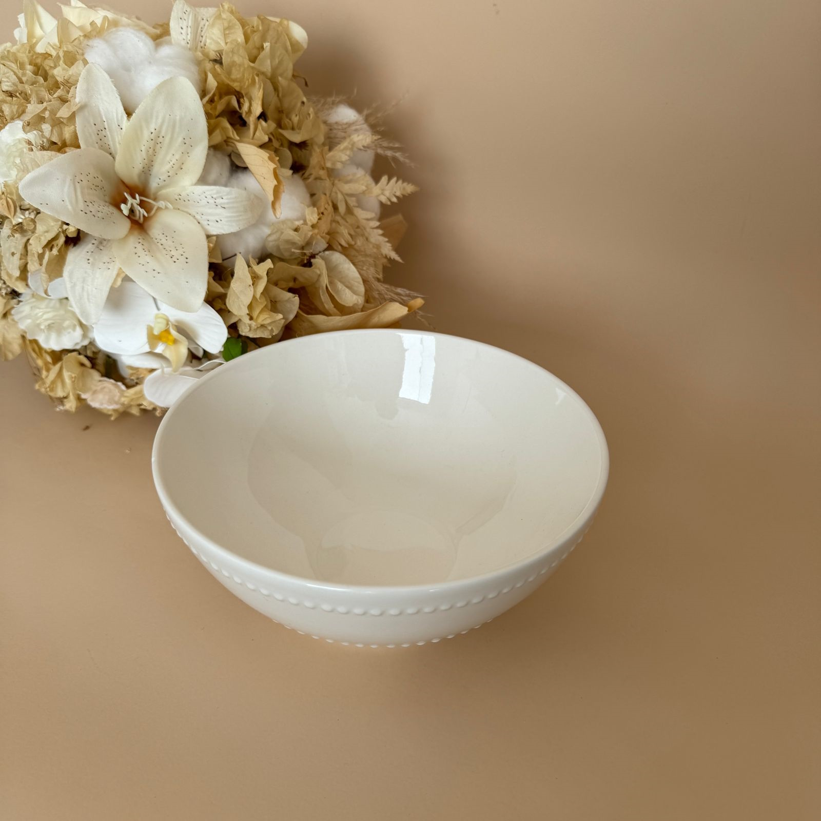 Bowl de Porcelana New Bone Pearl Branco Farm House - Image 2