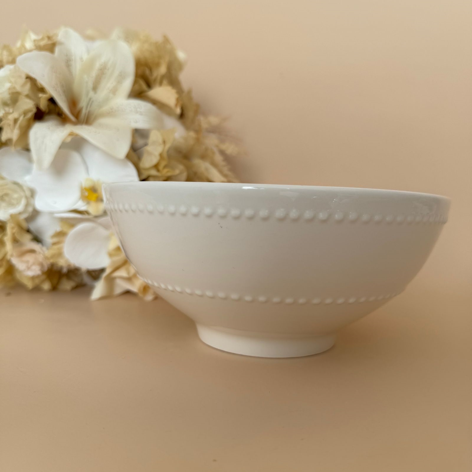 Bowl de Porcelana New Bone Pearl Branco Farm House - Image 4