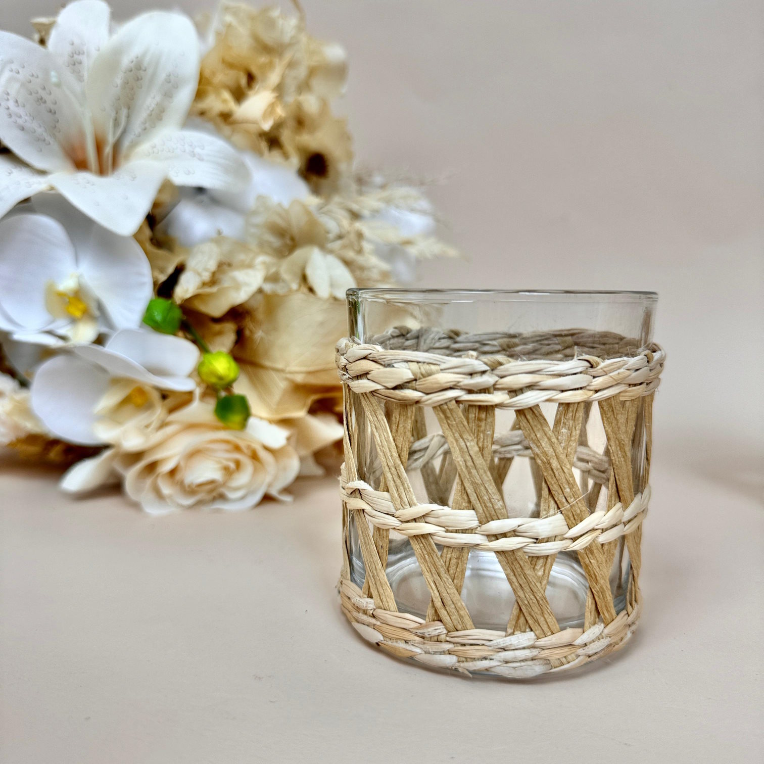 Conjunto de 4 Copos Baixos de Vidro com Sisal 320ml - Image 3