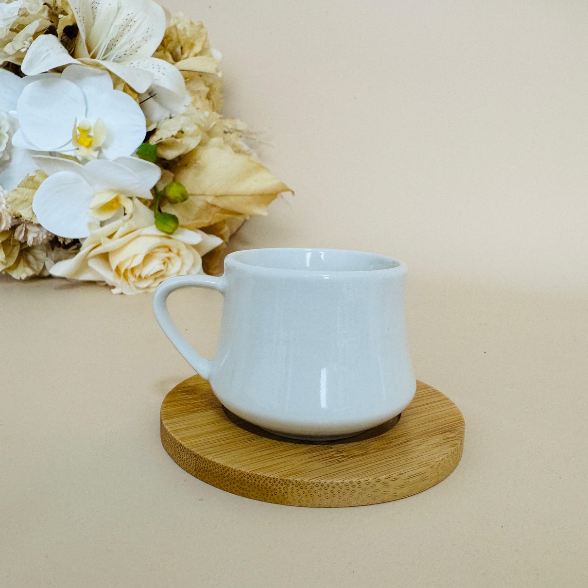 Jogo De Xícaras Sweden 4 Peças 80ml Porcelana e Bambu - Image 2