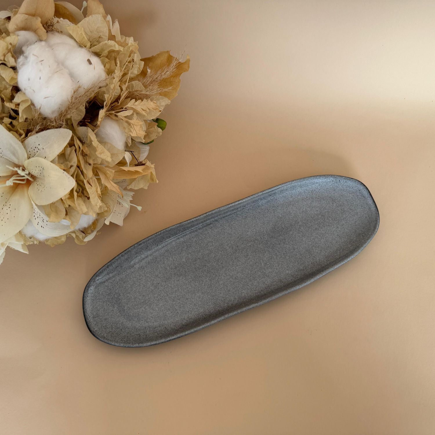 Travessa oval rasa grande Orgânico Stoneware Dust -  Urbana - Image 4