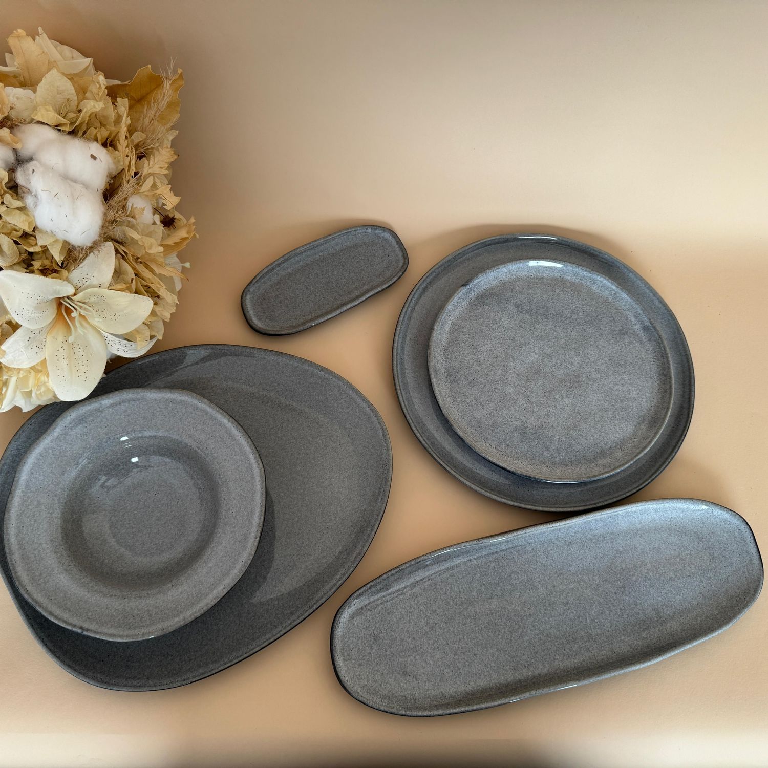 Travessa oval rasa mini Orgânico Stoneware Dust -  Urbana - Image 3