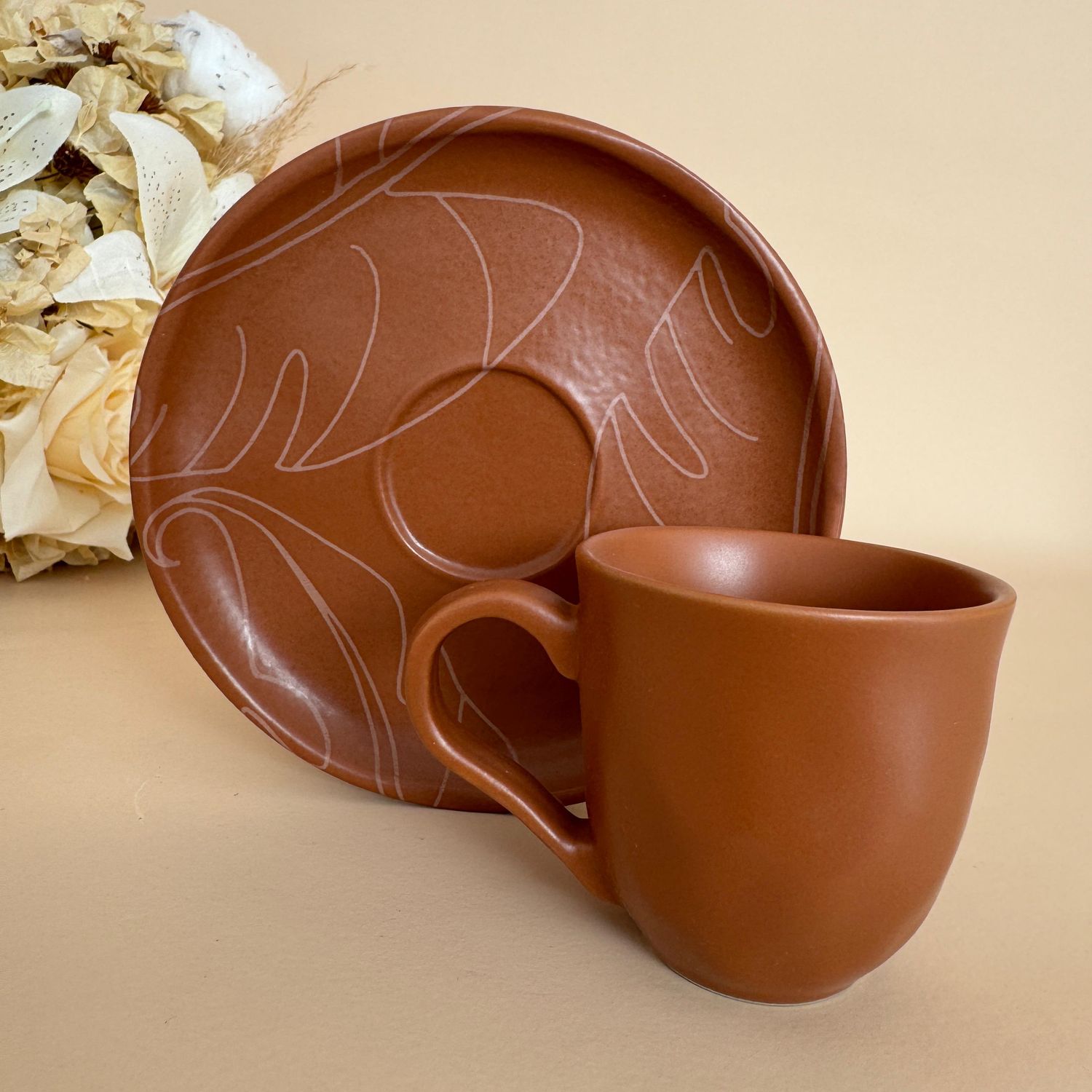 Xícara de café com pires Bio Stoneware Verão 120 ml Minha Terra - Image 2